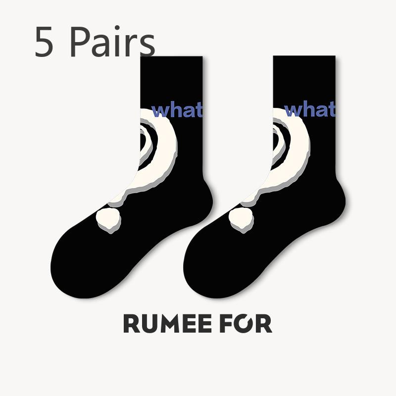 5 Pairs of Female Spring and Summer Personality Trend In Tube Socks