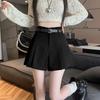 Women's Autumn High-Waisted Corduroy Wide-Leg Shorts – Slimming Pleated Bootcut Casual Wear.