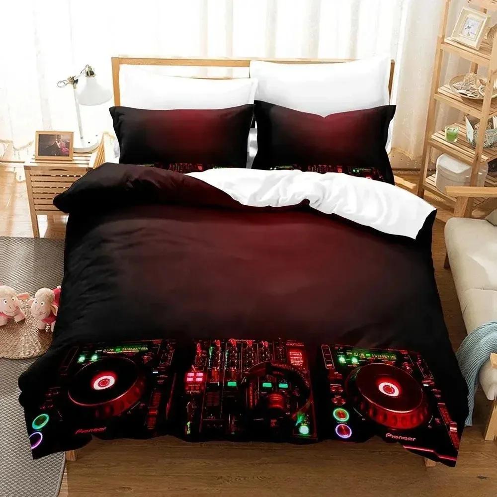 3D Music DJ Rock Comfortable Duvet Quilt Cover Pillowcase Bedding Set Children Bedroom Decoration Home Textile