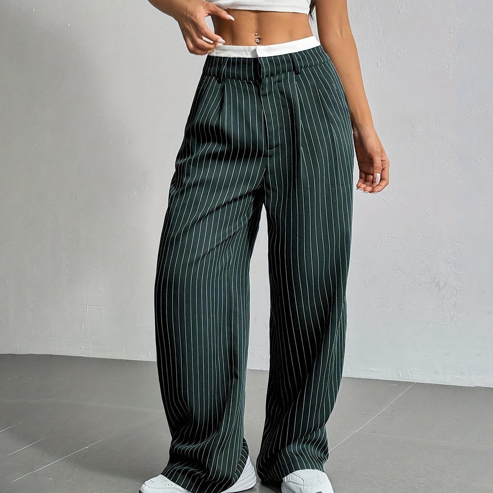 

Женские повседневные брюки в стиле вестерн с высокой талией, широкие свободные прямые брюки с драпировкой L