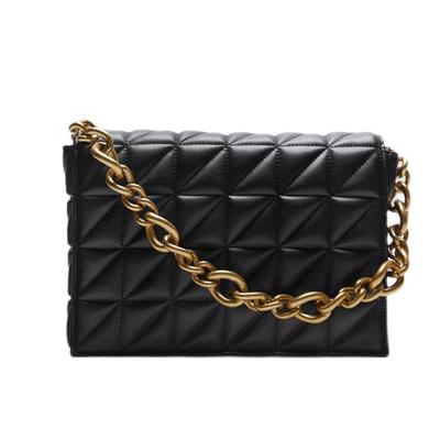 Soft Gold Metal Chain Pu Leather Armpit Retro Shoulder Small Square Bag Top Quality Luxury Brand Crossbody Bag For Woman