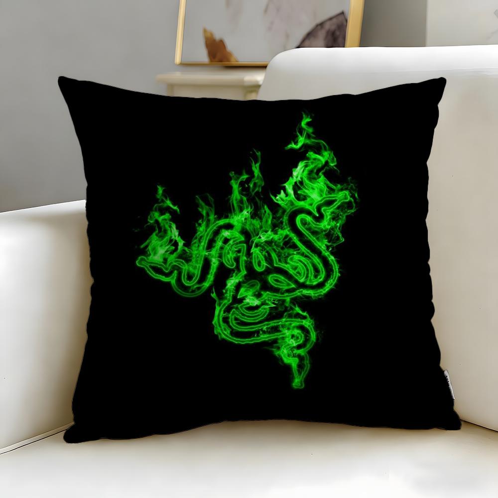 Classic Electronic Brand Razer Cushion Cover Soft & Easy-Wash Pillow Case – Versatile for Couch, Bed, Travel and Office