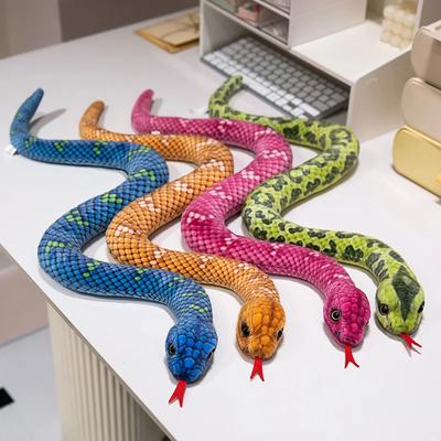 Simulation Snake Plush Toy Real Life Stuffed Boa Cobra Long Snake Plush Doll Creative Room Decoration Birthday Gifts
