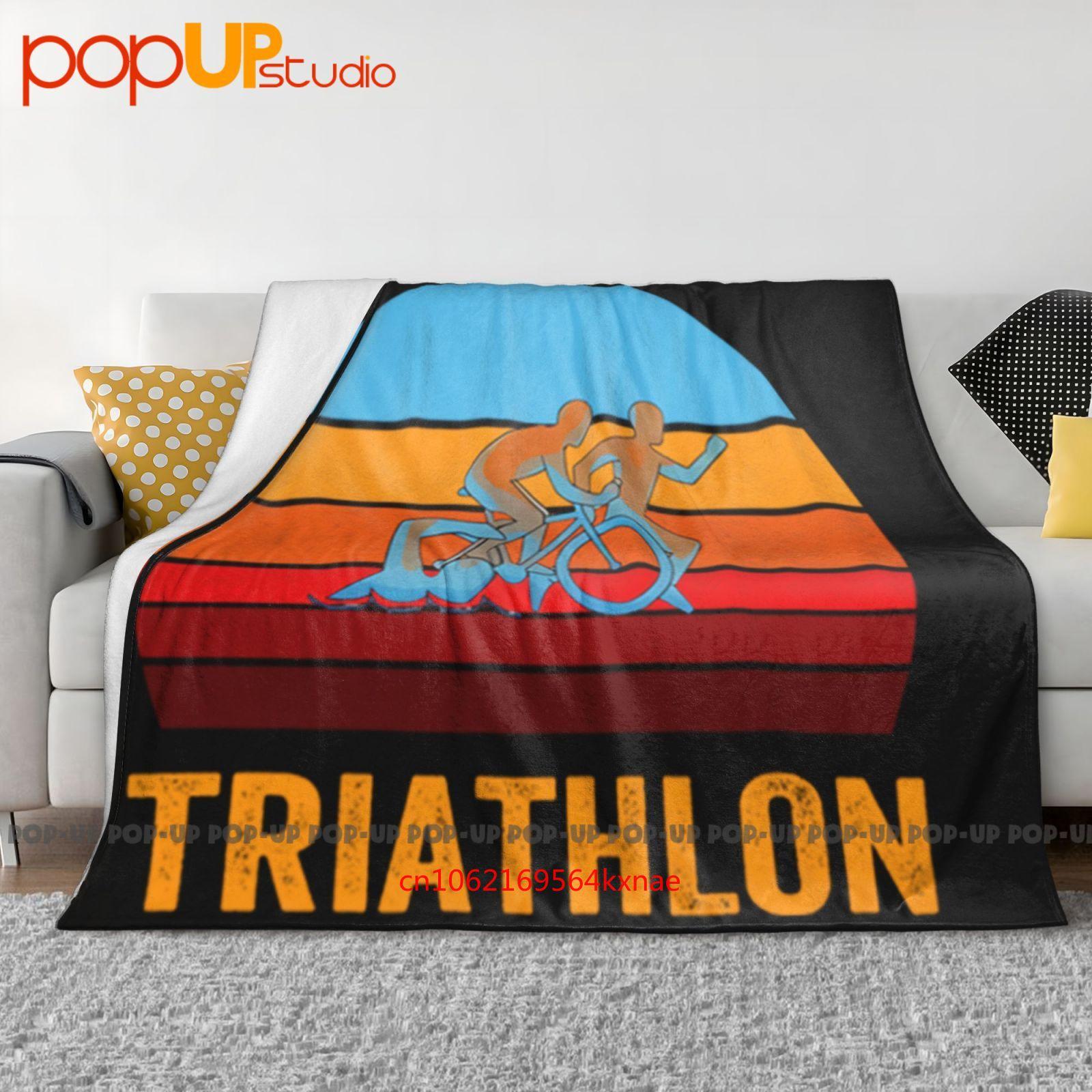 

Retro Vintage Style Sunset Triathlon Ultra-Soft Blanket Quilt Winter Sofa Cover Bed Covers 30x40in
