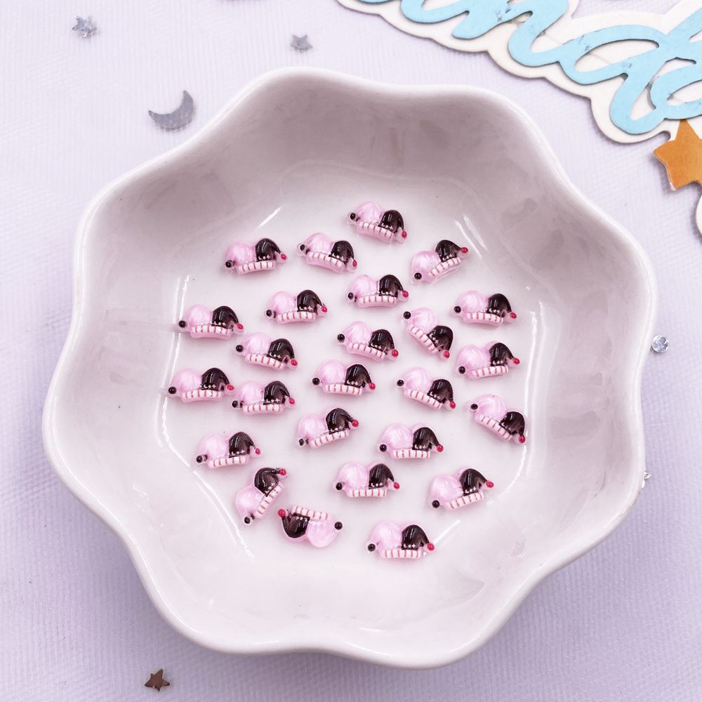 

100 шт. Миниатюрные разноцветные мультяшные черепа из смолы, леденцы, летучие мыши, призраки, стразы с плоской задней стороной, нейл-арт, декор для Хэллоуина, DIY скрапбукинг