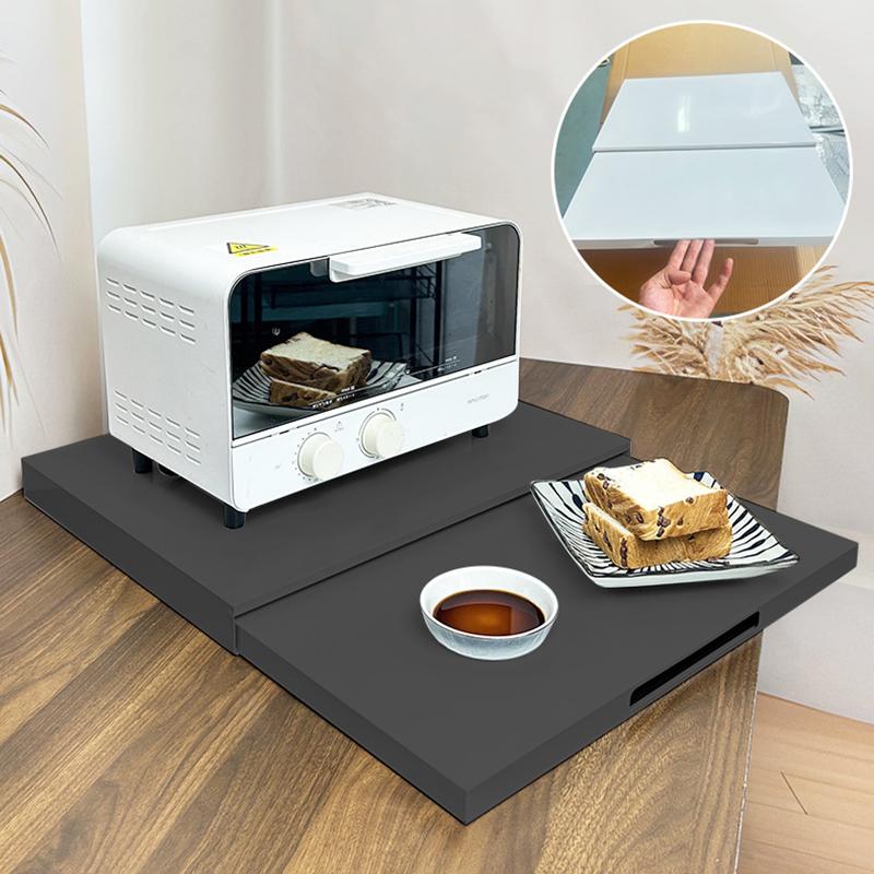 1Pieces Kitchen Countertop Pull-Out Organizer, Drawer Push-Pull Shelf Microwave Oven Bottom Rack Outdoor Tableware