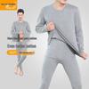 Yiershuang Men's Crew Neck Cotton Thermal Underwear Set