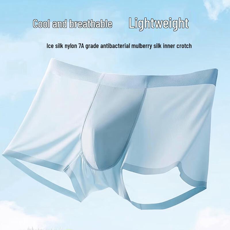 Langsha Men's 2025 S/S Breathable Ice Silk Antibacterial Boxer Briefs
