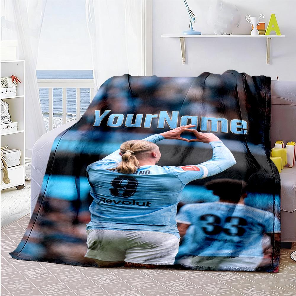 Haaland 72 Personalized Name Blanket Lightweight Personalized Blanket Comfortable Throw For Picnics Living Room Bed Sofa All-Season Use