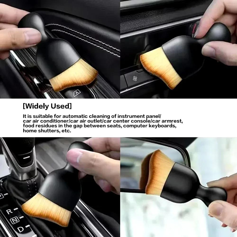 1/2/4pcs Car Interior Cleaning Detaling Brush Air Conditioner Air Outlet Cleaning Brush Car Brush Car Crevice Dust Removal Brush