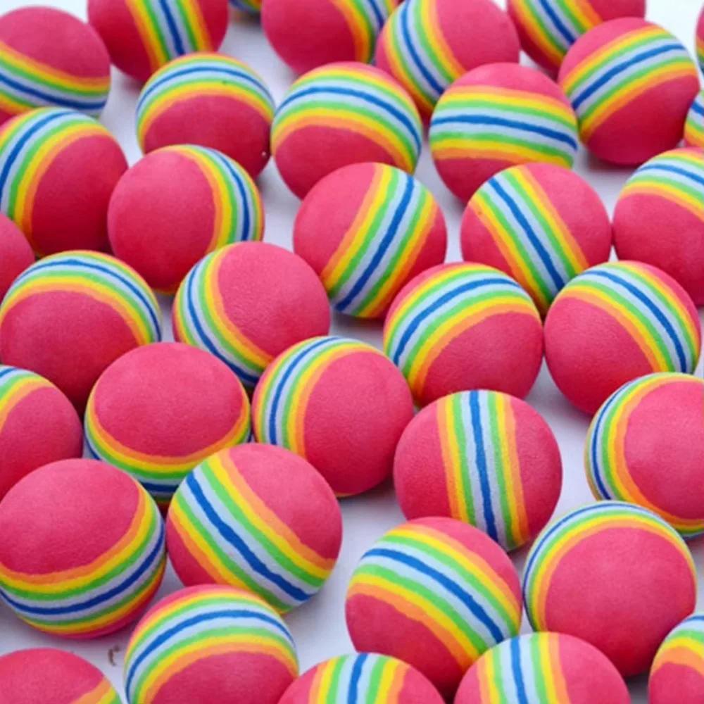 10pcs Golf Swing Training Foam Balls Rainbow Sponge Soft Practice Balls Flexible Indoor Golf Swing Training Aid Accessory