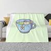 Cute Tea Bag In A Teacup Doodle Low Price New Print Novelty Fashion Soft Warm Blanket Teacup Tea Cup Green Tea Matcha Hot Tea