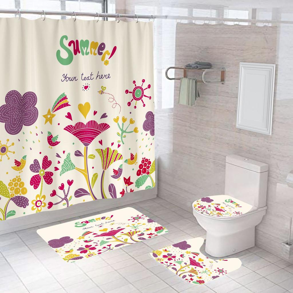 Bathroom Shower Shower Curtain Set No Punch Bathroom Window Curtain Door Curtain Partition Curtains