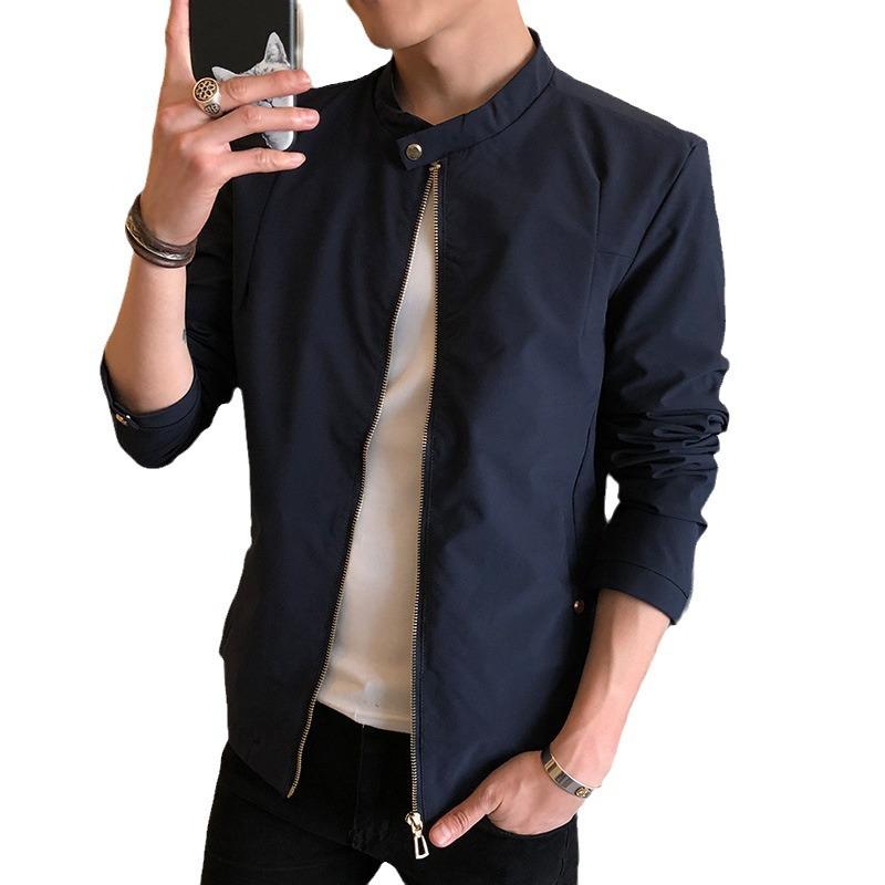 Men's New Jackets, Men's Korean Style Trendy Spring and Autumn Fashionable Handsome Tops, Versatile Solid Color Men's Jackets, Men's