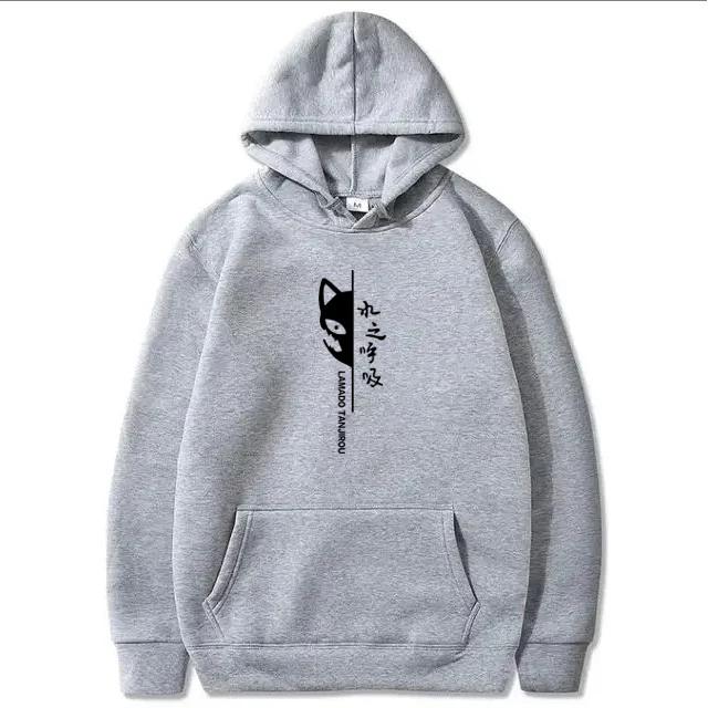 Anime Water Breath Print Pattern Hoodie Women Men Harajuku Fleece Cotton Sweatshirt Autumn/Winter Loose Long Sleeves Hoodie