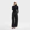 Fila Original Fashion Classic Simple Solid Color Versatile Waterproof Loose Woven Casual Pants Women Pants Black F11W549801FBK