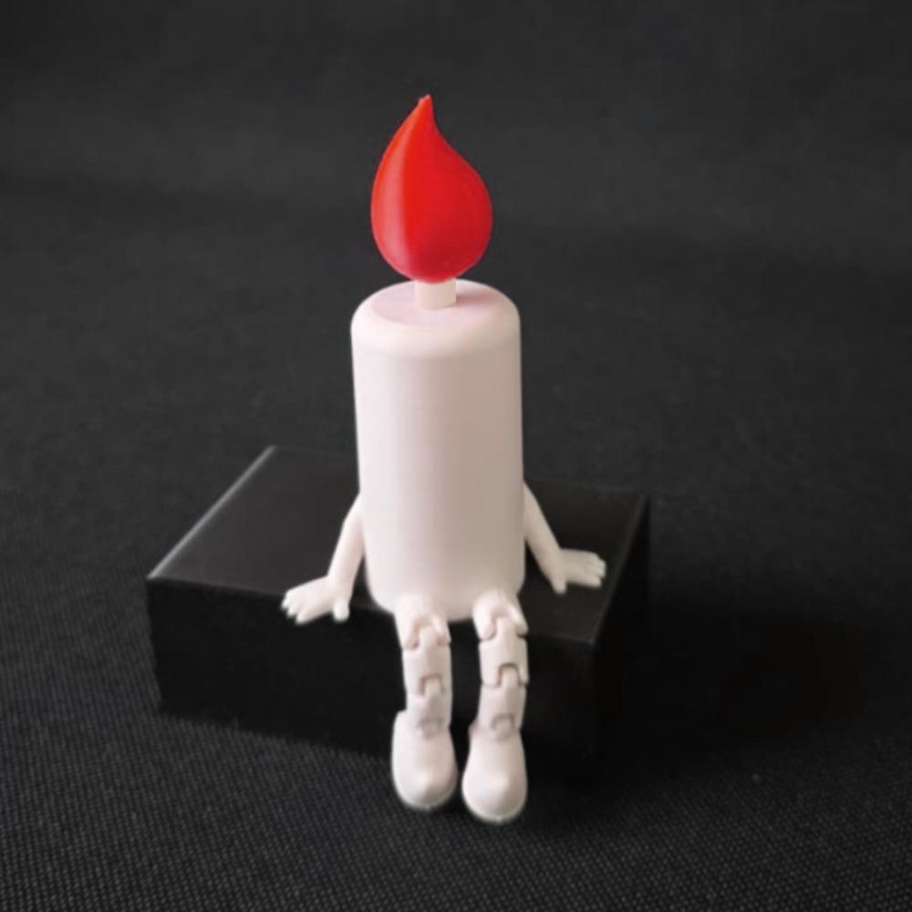 

Articulated Joints Luminous Candle Figure Glow-in-the-Dark Mini Candle Statue Birthday Gift
