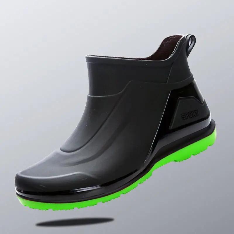 Rain Shoes Men's Short Tube Waterproof Casual Rain Shoes Fashionable Anti Slip Rain Shoes Thick Wear-resistant Rain Boots