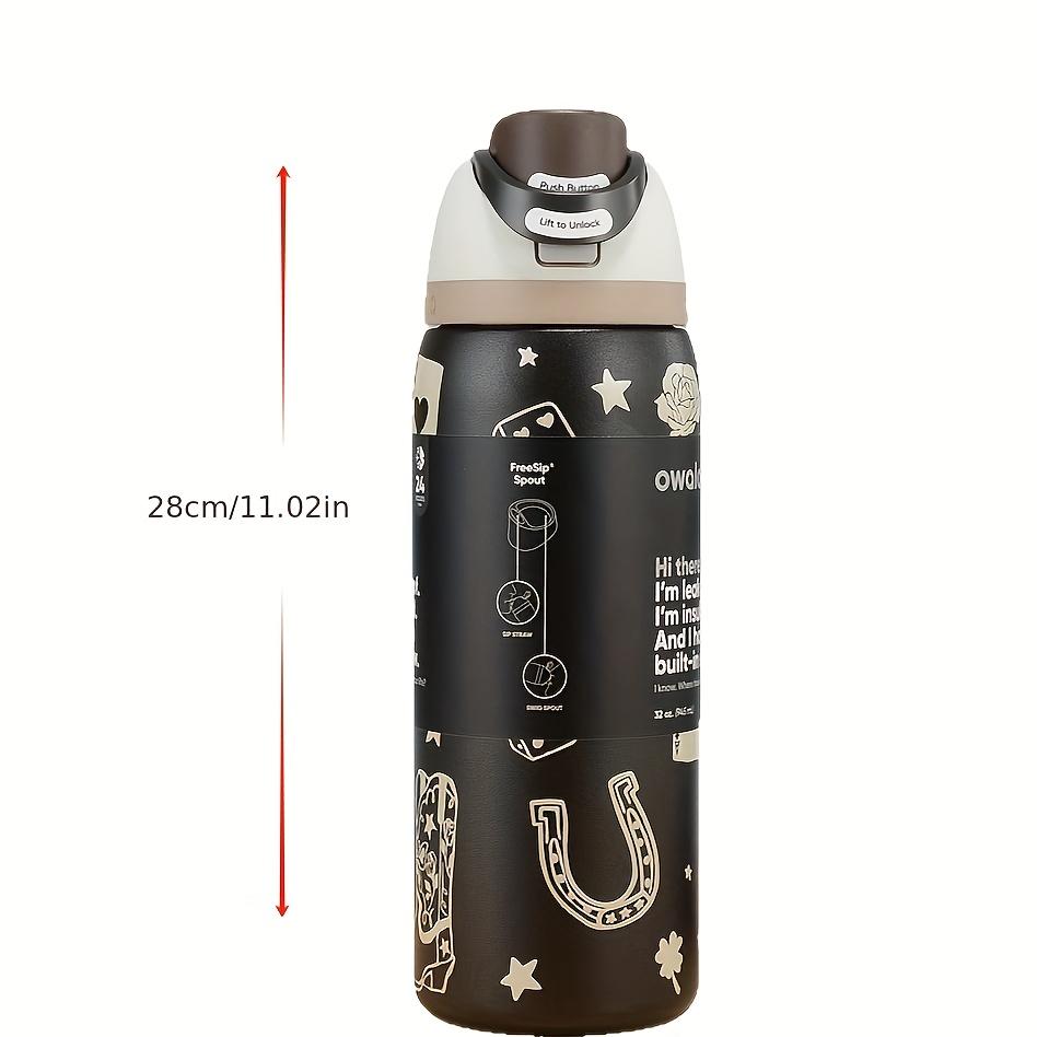 

1 шт. Бутылка для холодной воды на 24 часа с черной картой на удачу, подходит для ежедневных поездок на учебу, подарок, большая вместимость 700ml