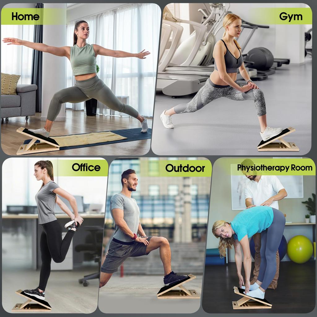 Slant Board Calf Stretcher for Squat Incline Stretch Board for Calf Stretching Wood Wedge for Physical Therapy