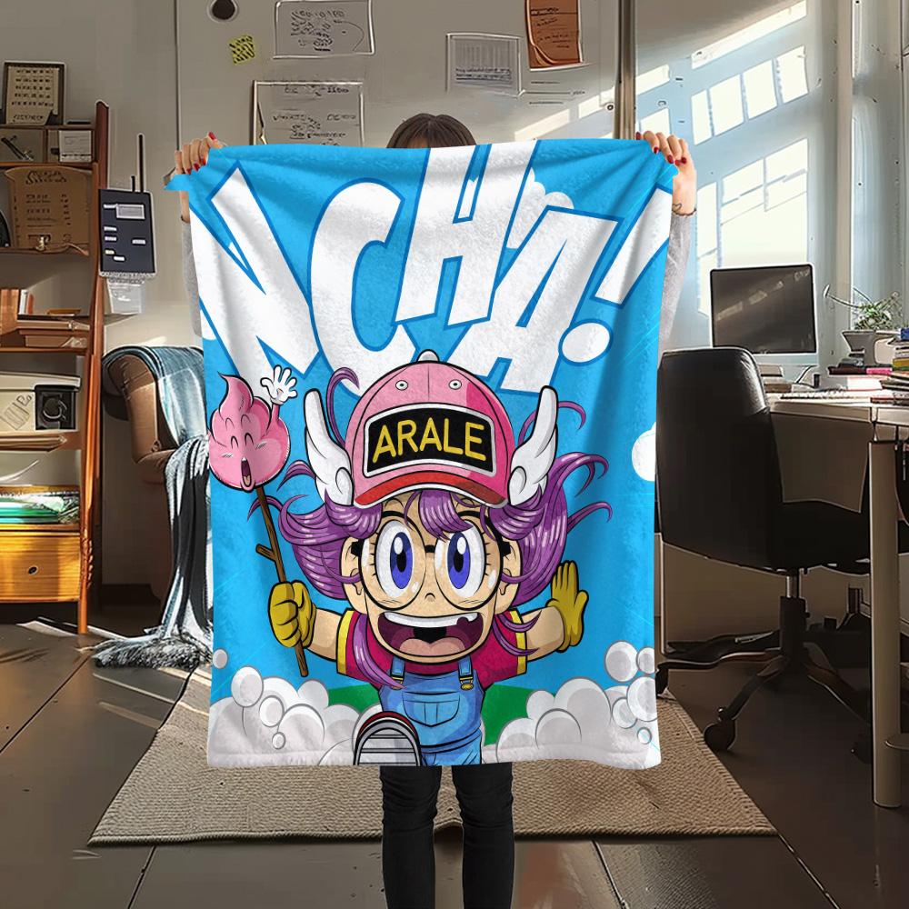Dr. Slump Print Flannel Blanket, High quality Comfortable for All Seasons, Home Decor, Warmth and Comfort