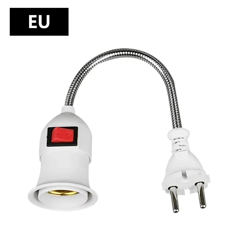 

Plug Switch E27 Lamp Base with Switch Adjustable Flexible Light Holder Durable Direct Plug Bedroom EU