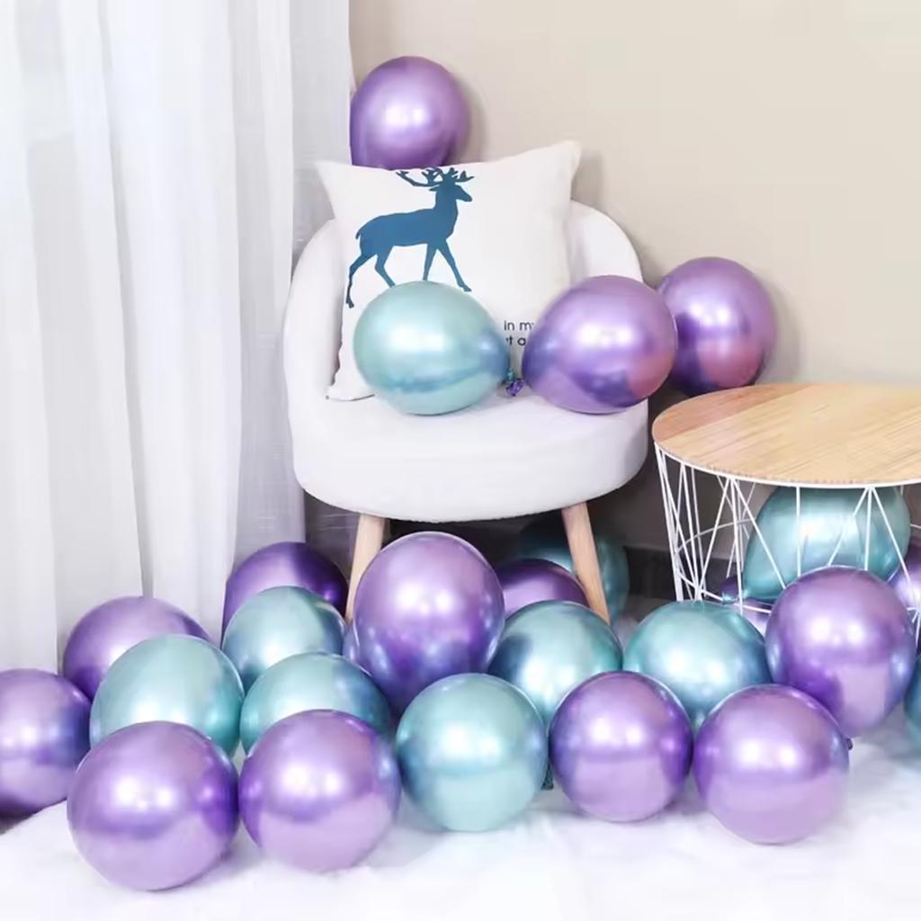15pcs Chrome Metallic Mermaid Latex Balloons Set Happy Birthday Party Decorations Adult Kids Wedding Globos Supplies