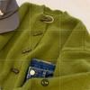 Spring Autumn Vintage Soft Supple Round Neck Sweater Knitted Cardigan Jacket for Women Top