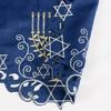 OWENIE Hanukkah Placemats Set of 4, Embroidered Chanukah Menorah Blue Round Placemats, Je Festival Holiday Party Table Decor Indoor Outdoor