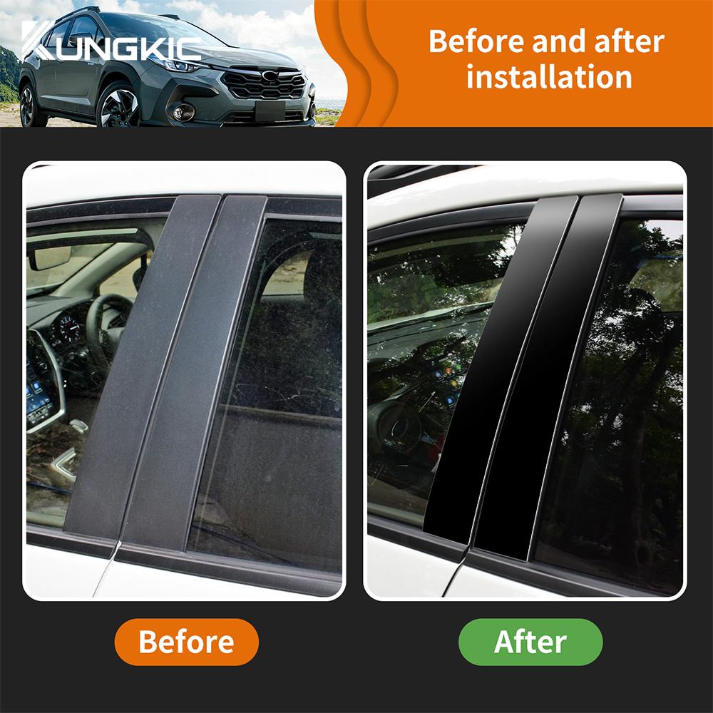 B Pillars For Subaru Subaru Crosstrek 2025 2025 LHD RHD Car Window Door Column B Pillar Post Trim Glossy Carbon Fiber Sticker