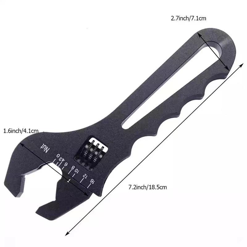 Automotive AN Aluminum Wrench Hose Fitting Tool Hose Connector Adjustable Wrench Spanner Fitting Tools Aluminum Alloy 3AN-16AN