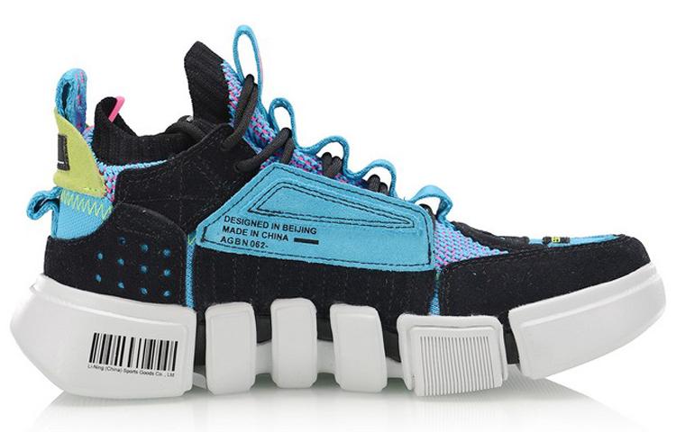 Li Ning Essence ACE Vintage Basketball Shoes Women's Mid Top Black Blue Pink AGBN062-14