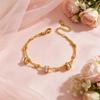 One Style304The stainless steel gold-plated synthetic zirconia women's bracelet has a unique and luxurious charm, suitable for daily wear, parties,