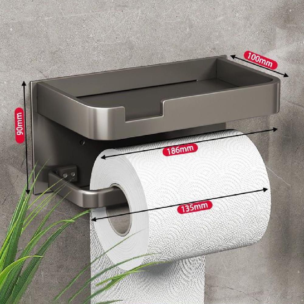 Wall-Mounted Roll Paper Storage Rack Aluminum Toilet Paper Container Paper Towel Holder  Restaurant