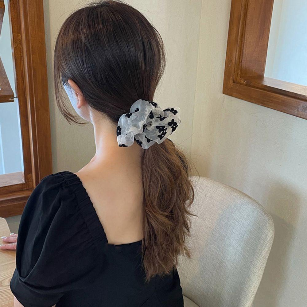Gift Cloth Party Women Hair Ties Elastic Hair Bands Flowers Mesh Scrunchies Korean Style Hair Rope