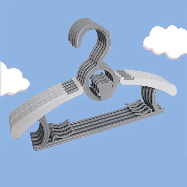 

Вешалка для детской одежды, нескользящая, регулируемая, вешалка для хранения, милый детский органайзер для одежды, шкаф для детей 5PCS серый