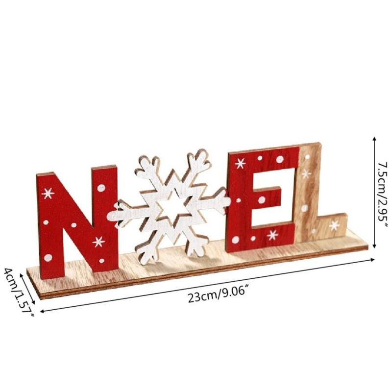 Abnehmbare Weihnachtsdekorationen für Zuhause Holzbuchstabe Weihnachtsmann Ornamente