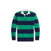 Polo Polo Color Block Striped Logo Embroidered Loose Long Sleeve Polo Shirt Men Tops Slope-Green MNPOKNI16823527-410