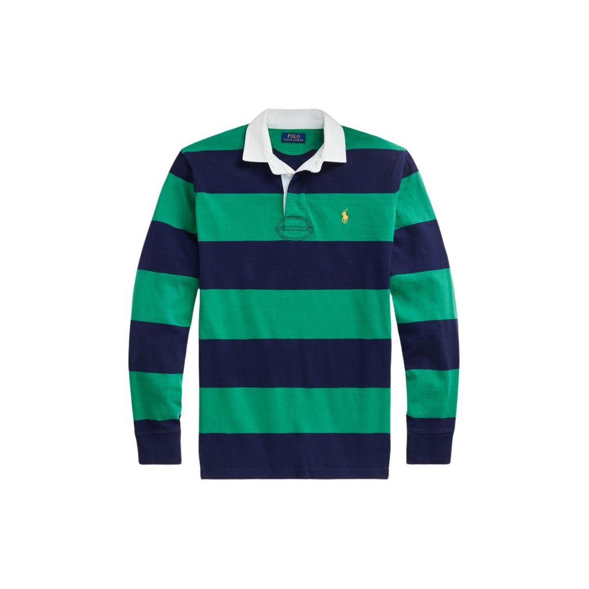 

Polo Ralph Lauren Поло с цветными блоками, в полоску, с вышивкой логотипа, свободного кроя, с длинным рукавом, мужские топы, Slope-Green MNPOKNI16823527-410 XL