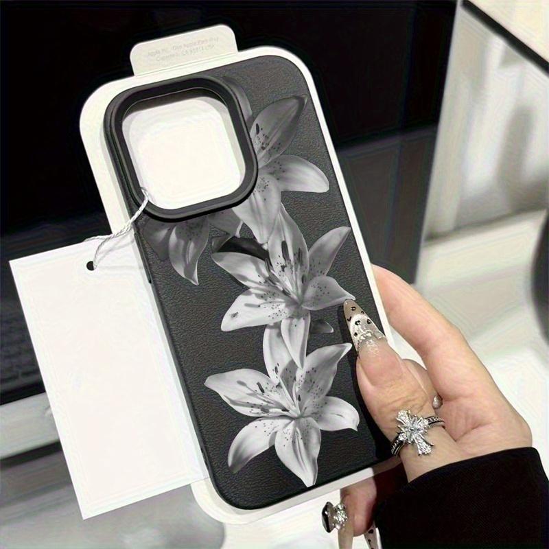 White Lily Lichee Pattern Phone Case For iPhone 17 16 15 14 13 12 11 Pro Max XS XR Plus 17 Air 16 17 Pro Soft SIlicone TPU Cover