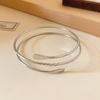 Minimalist Double-Layer Hollow Armlet: European & American Style, Exaggerated & Fashionable High-End Bracelet