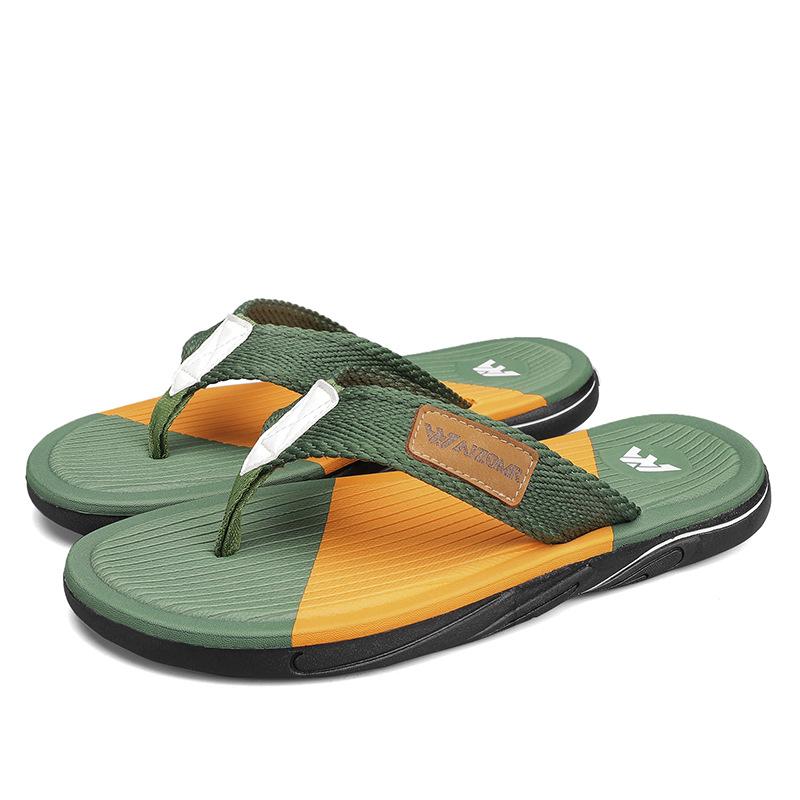 

Модные мужские шлепанцы с вырезами для ношения на улице летом Тапочки Мужские Нескользящие пляжные шлепанцы Трендовая универсальная обувь Homme 44 зелёный