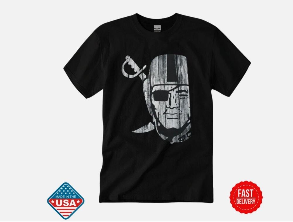 ! Футболка RAIDER NATION Raiders Серебристая Унисекс, Унисекс с круглым вырезом Модная Футболка Унисекс S