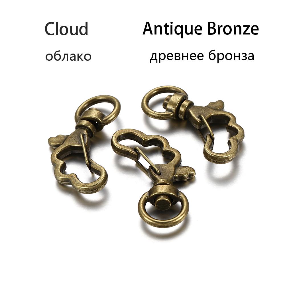 10Pcs/Lot Mix Color Keychain Moon Dog Cat Dolphins Cloud Heart Key Chain DIY For Jewelry Making Findings Accessories Supplies