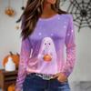 Women's Daily Casual Long-sleeved Printed O-neck Top