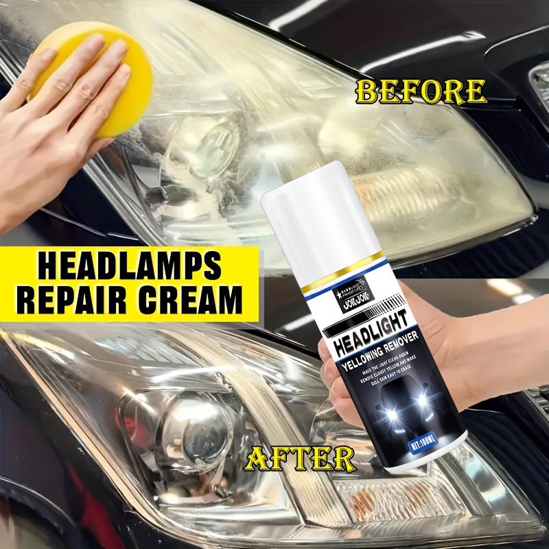 Professional Headlight Restoration Kit, Quick-Acting Gel, Removes Yellowing & Oxidation, Compatible with Halogen LED Xenon Bulbs