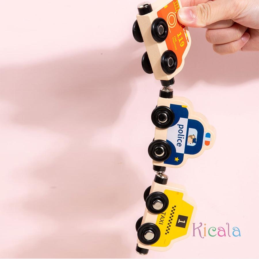 Montessori Magnetic Wooden Train Toys Early Educational Cognition Animal Toy Sorting Learning Teaching Car Cartoon Set For Kids