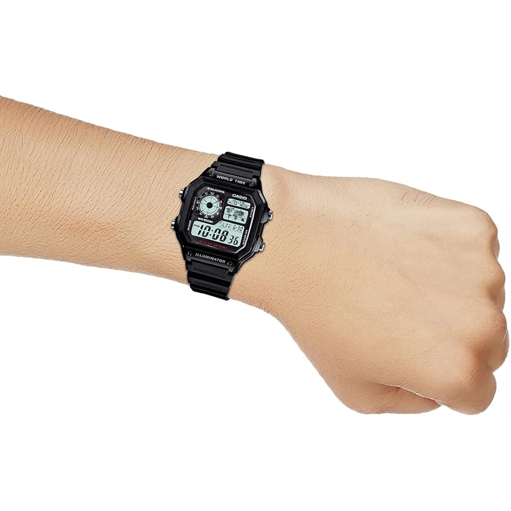 Casio AE-1200WH-1A Men's Digital Watch Black Color Overseas Model