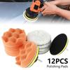 12 PCS 4 Inch Polishing Pads Sponge Wool Polishing Pads with M10 Drill Adapter for Car Motorcycle Polishing and Scratch Removal