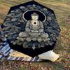 1pc Buddha Meditation Automatic Open/Close Umbrella Compact Folding Umbrella with 8-Rib Shaft for Women/Men, Elegant Birthday1246S